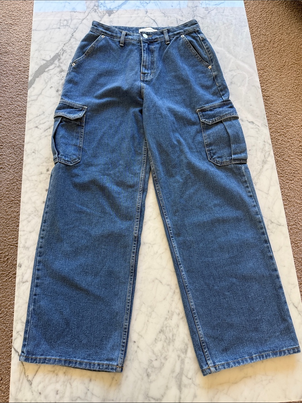 The Frankie Shop wide leg cargo jeans medium